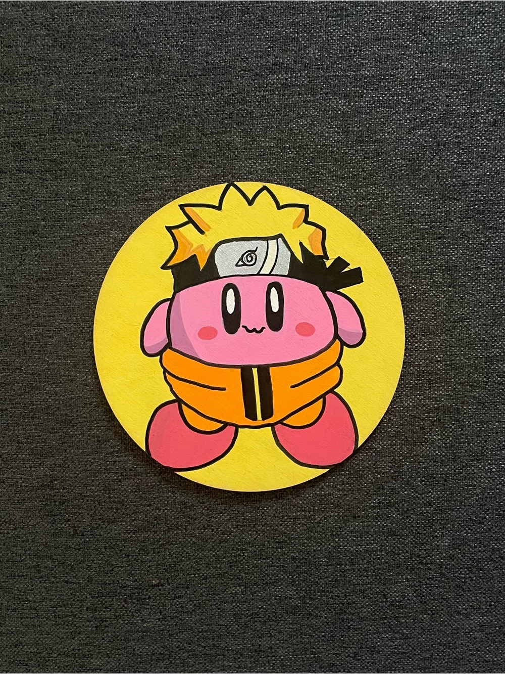 5” Painted Kirby X Naruto Wood Panel